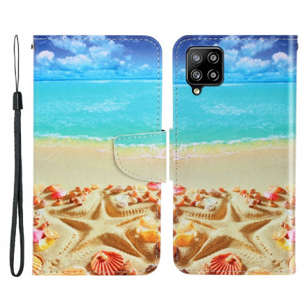 Housse Samsung Galaxy A22 4G Plage à Lanière