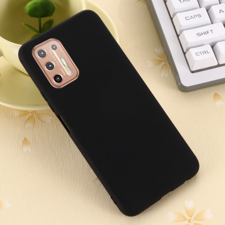 Coque Moto G9 Plus Conception Silicone Liquide avec Lanière