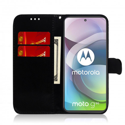 Housse Moto G 5G Simili Cuir Couverture Miroir