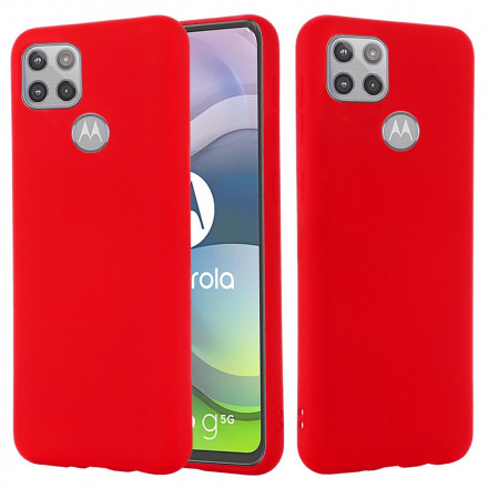 Coque Moto G9 Plus Conception Silicone Liquide avec Lanière