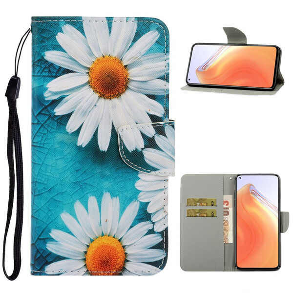 Housse Xiaomi Mi 10T / 10T Pro Marguerites à Lanière