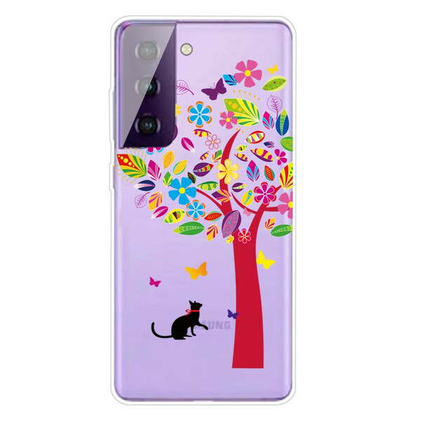 Coque Samsung Galaxy S21 FE Chat sous l'Arbre