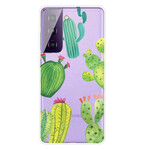 Coque Samsung Galaxy S21 FE Cactus Aquarelle