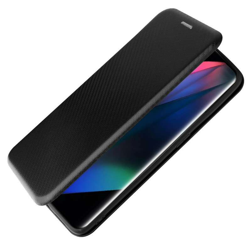 Flip Cover Oppo Find X3 / X3 Pro Silicone Carbone Coloré