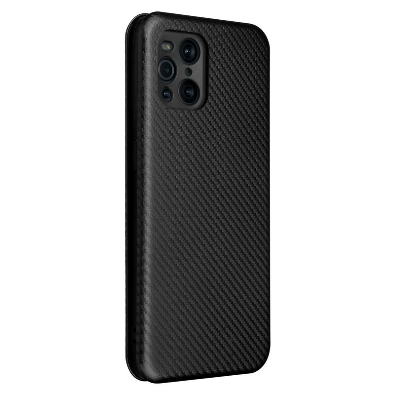 Flip Cover Oppo Find X3 / X3 Pro Silicone Carbone Coloré