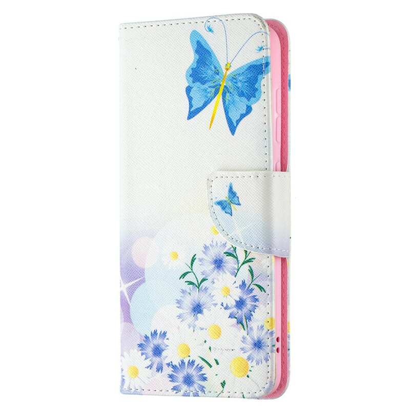 Housse Samsung Galaxy S21 FE Papillons et Fleurs Peints