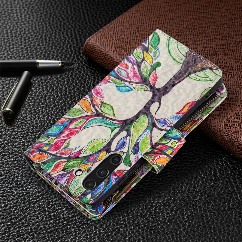 Housse Samsung Galaxy S21 FE Poche Zippée Arbre