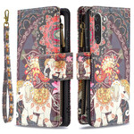 Housse Samsung Galaxy S21 FE Poche Zippée Éléphant