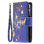 Housse Samsung Galaxy S21 FE Poche Zippée Papillons Papillons