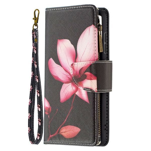 Housse Samsung Galaxy S21 FE Poche Zippée Fleur