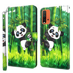 Housse Xiaomi Redmi 9T / Note 9 Panda et Bambou