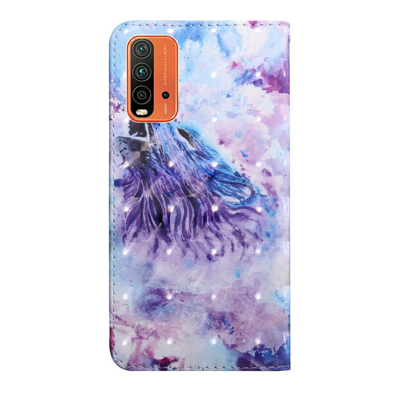 Housse Xiaomi Redmi 9T / Note 9 Loup Aquarelle