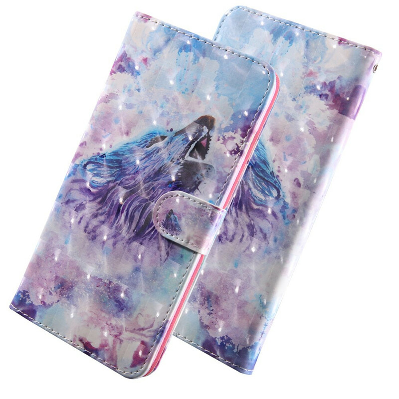 Housse Xiaomi Redmi 9T / Note 9 Loup Aquarelle