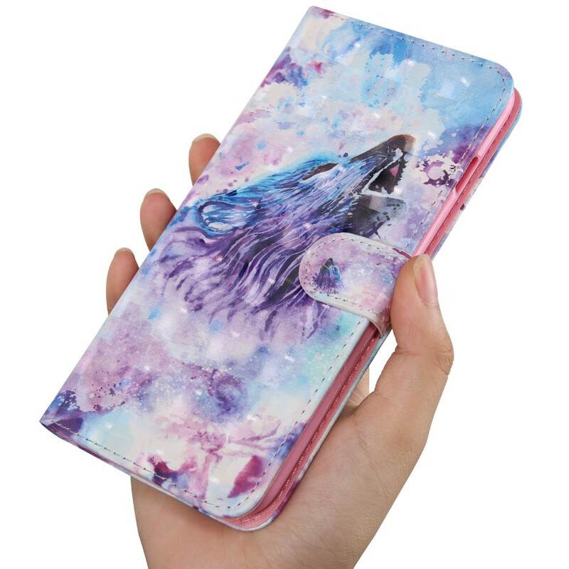 Housse Xiaomi Redmi 9T / Note 9 Loup Aquarelle