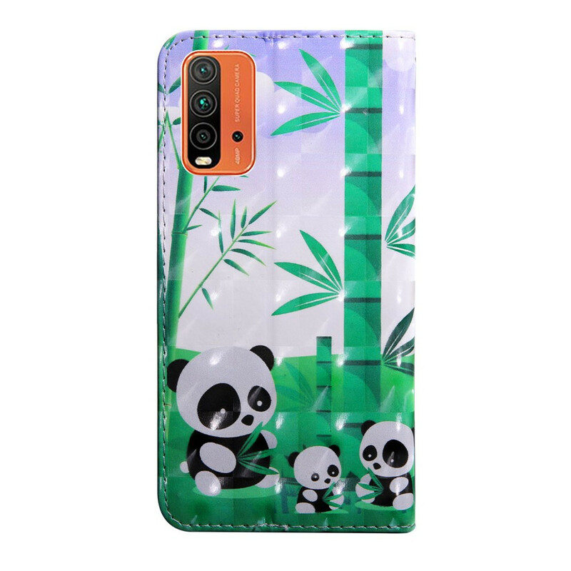 Housse Xiaomi Redmi 9T / Note 9 Light Spot Pandas