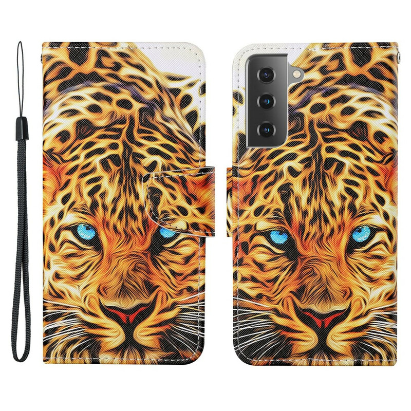 Housse Samsung Galaxy S21 FE Tigre avec Lanière