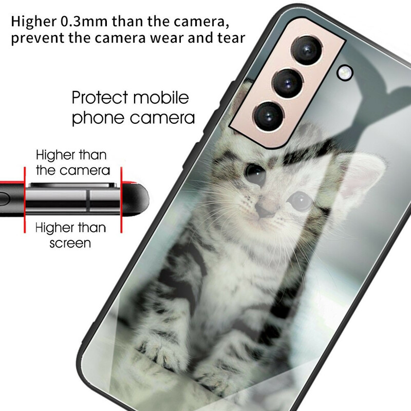 Coque Samsung Galaxy S21 FE Verre Trempé Chaton