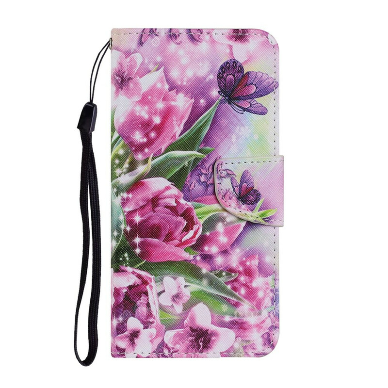 Housse Samsung Galaxy S21 FE Papillons et Tulipes