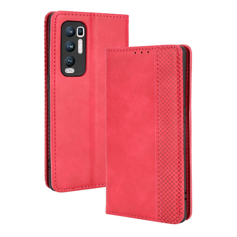 Flip Cover Oppo Find X3 Neo Effet Cuir Vintage Stylisé