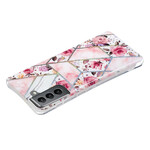 Coque Samsung Galaxy S21 FE Marbrée Fleurs