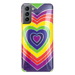 Coque Samsung Galaxy S21 FE Coeur Psychédélique