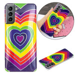 Coque Samsung Galaxy S21 FE Coeur Psychédélique