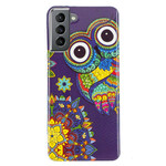 Coque Samsung Galaxy S21 FE Hibou Mandala Fluorescente