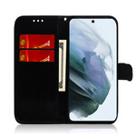 Housse Samsung Galaxy S21 FE Simili Cuir Couverture MIroir