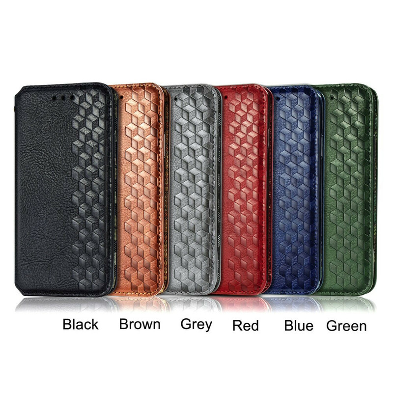 Flip Cover Samsung Galaxy S21 FE Effet Cuir Texture Diamant