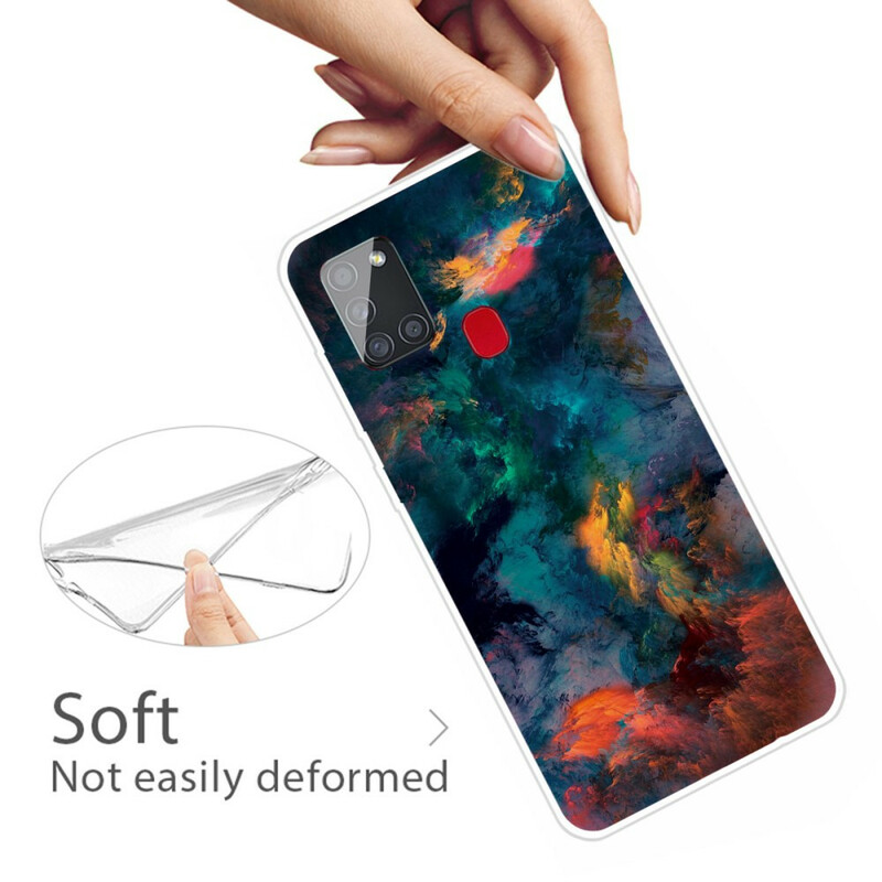 Coque Samsung Galaxy A21s Nuages Colorés