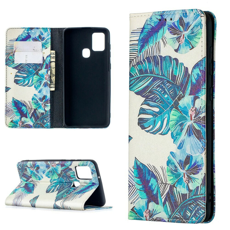 Flip Cover Samsung Galaxy A21s Feuilles