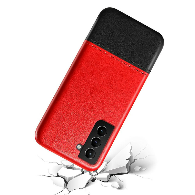 Coque Samsung Galaxy S21 FE Effet Cuir Bicolore KSQ