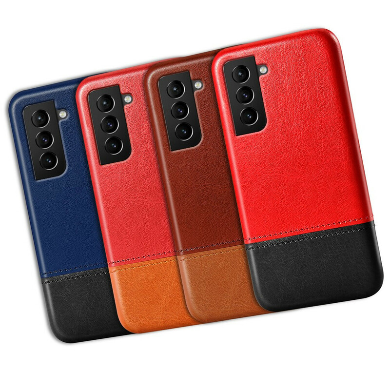 Coque Samsung Galaxy S21 FE Effet Cuir Bicolore KSQ