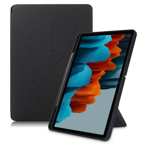 Smart Case Samsung Galaxy Tab S7 FE / T736 Texture Tissu Origami