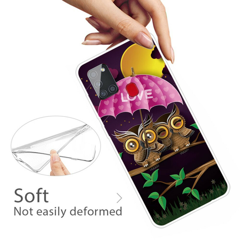 Coque Samsung Galaxy A21s Flexible Love Hiboux