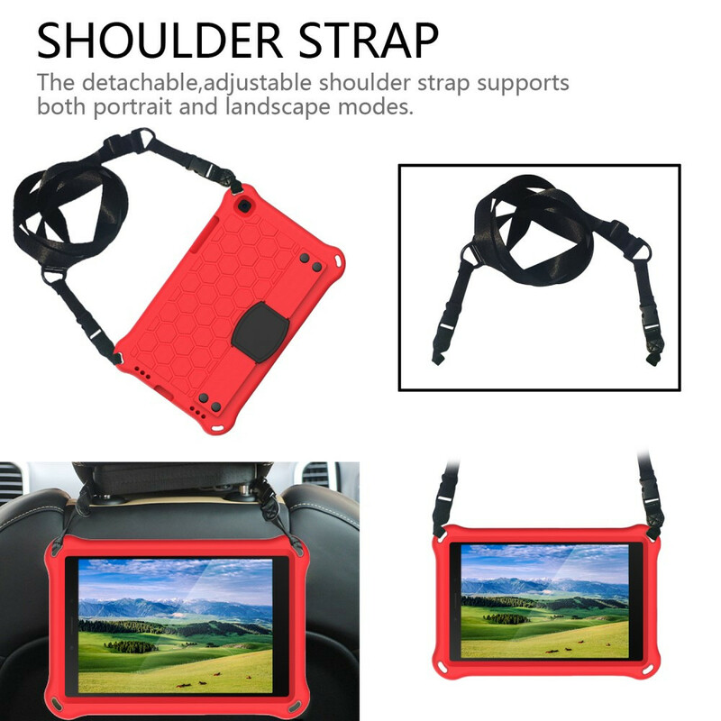 Coque Samsung Galaxy Tab A7 Lite / Tab A8 (2019) EVA Sangle-Support et Bandoulière