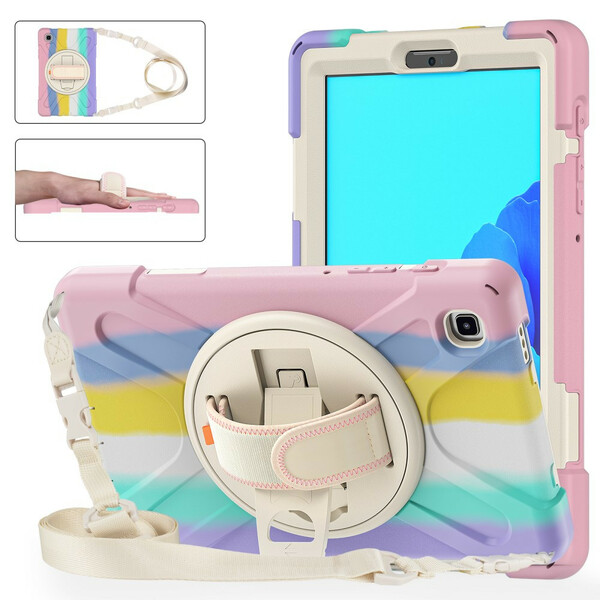 Coque Samsung Galaxy Tab A7 Lite Multi-Fonctions Bandoulière Color