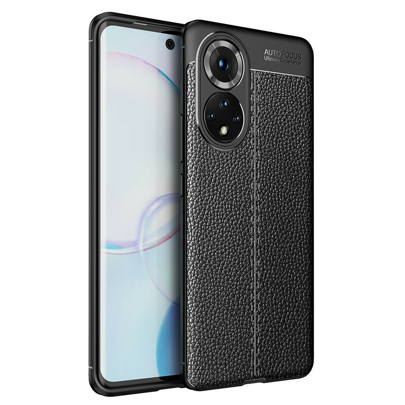 Coque Honor 50 Effet Cuir Litchi Double Line