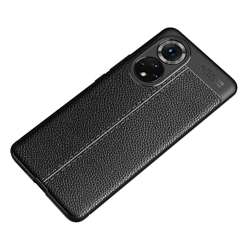 Coque Honor 50 Effet Cuir Litchi Double Line