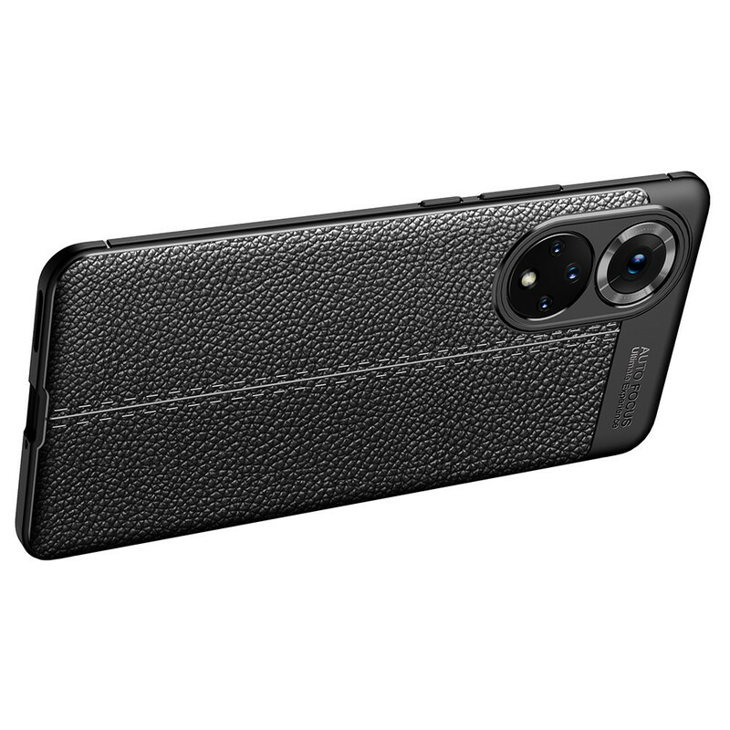 Coque Honor 50 Effet Cuir Litchi Double Line