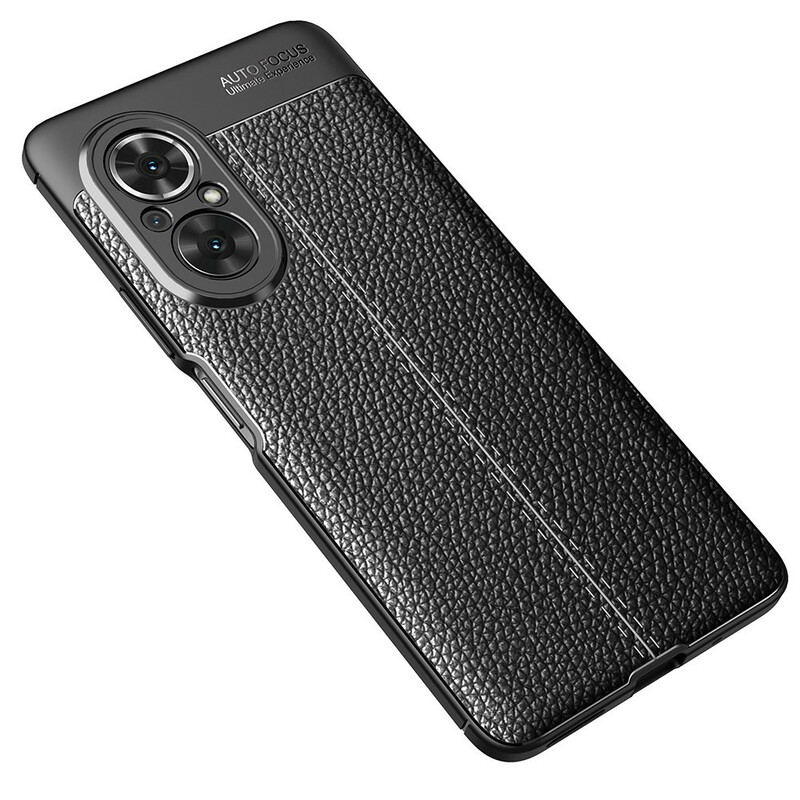 Coque Honor 50 Pro Effet Cuir Litchi Double Line