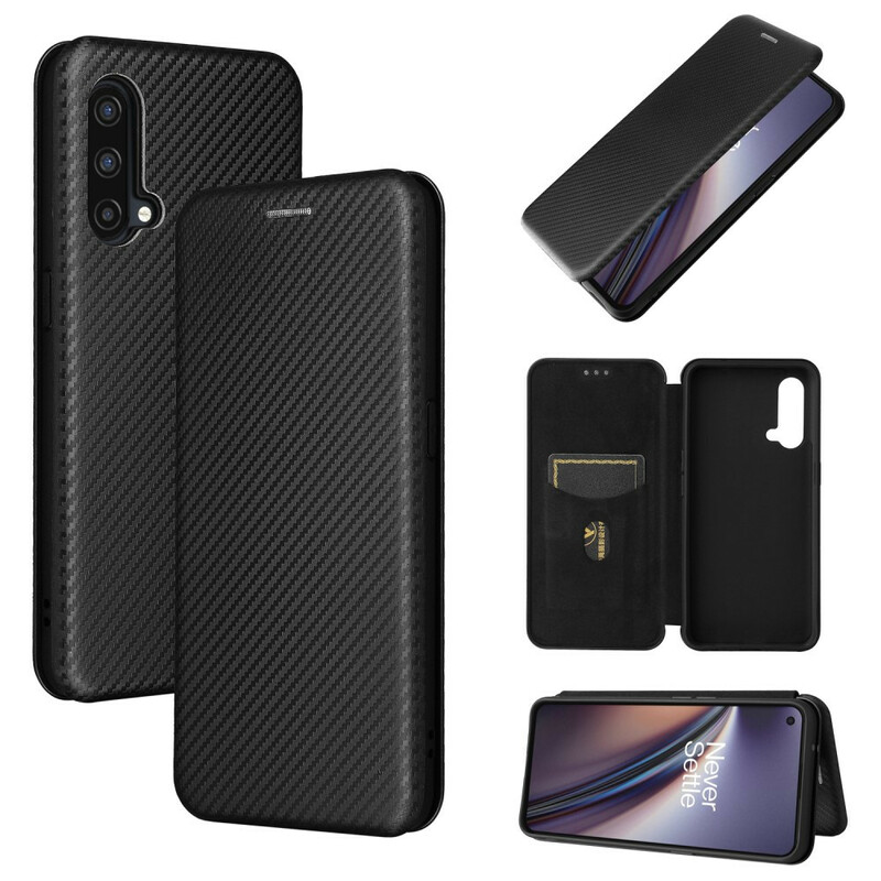 Flip Cover OnePlus Nord CE 5G Silicone Carbone Coloré