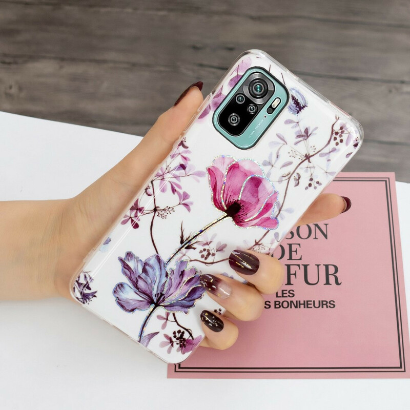 Coque Xiaomi Redmi Note 10 / Note 10s Marbrée Fleurs