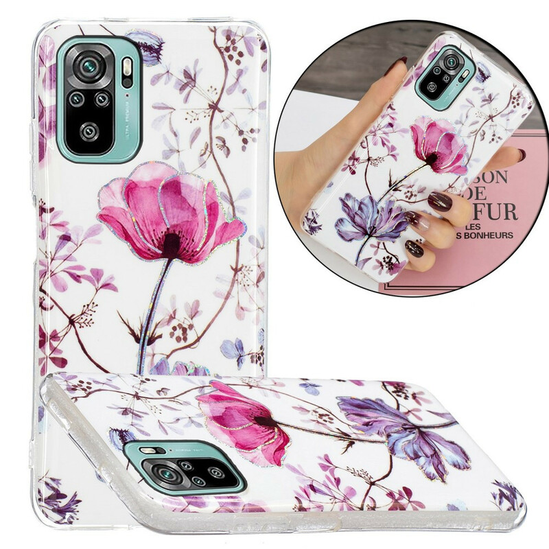 Coque Xiaomi Redmi Note 10 / Note 10s Marbrée Fleurs