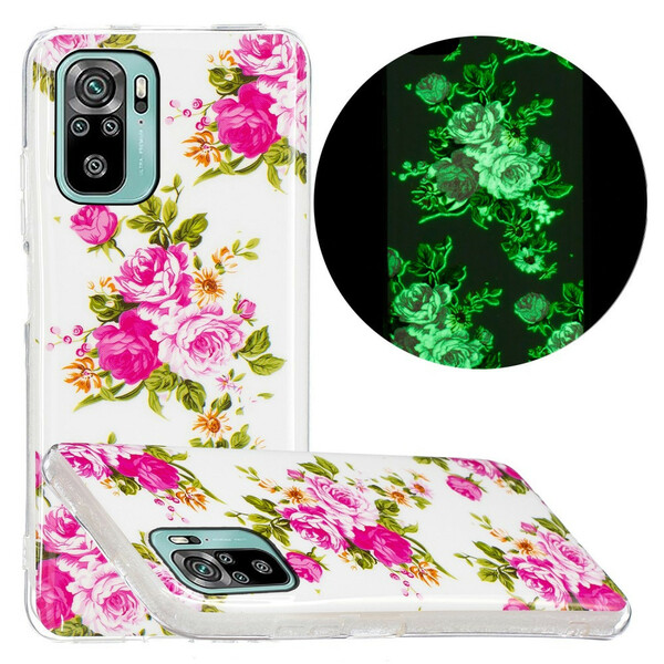 Coque Xiaomi Redmi Note 10 / Note 10s Fleurs Liberty Fluorescente