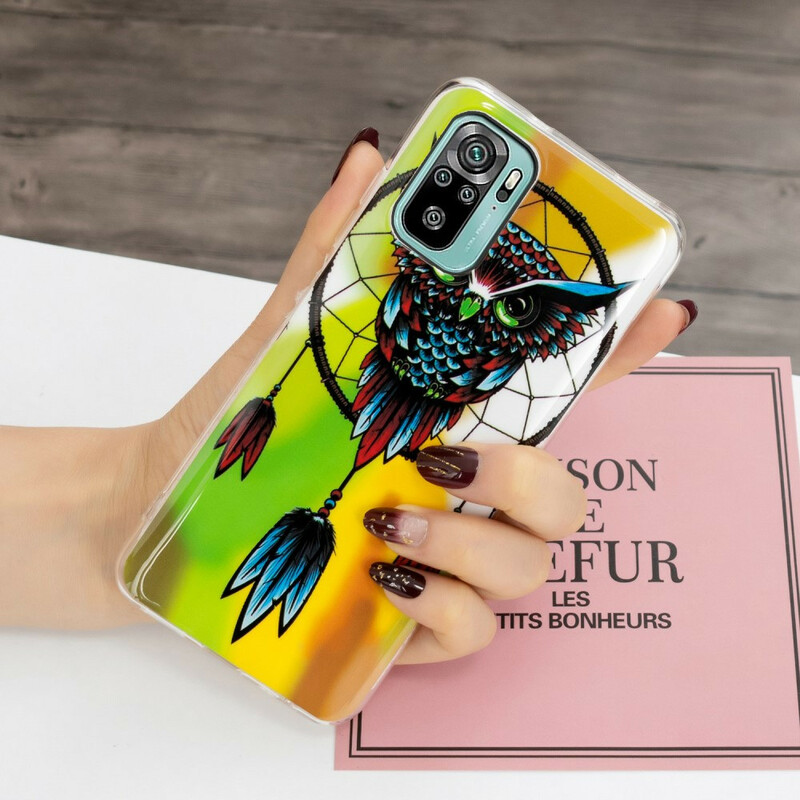 Coque Xiaomi Redmi Note 10 / Note 10s Attrape Rêves Hibou Fluorescente