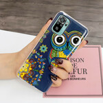 Coque Xiaomi Redmi Note 10 / Note 10s Hibou Mandala Fluorescente