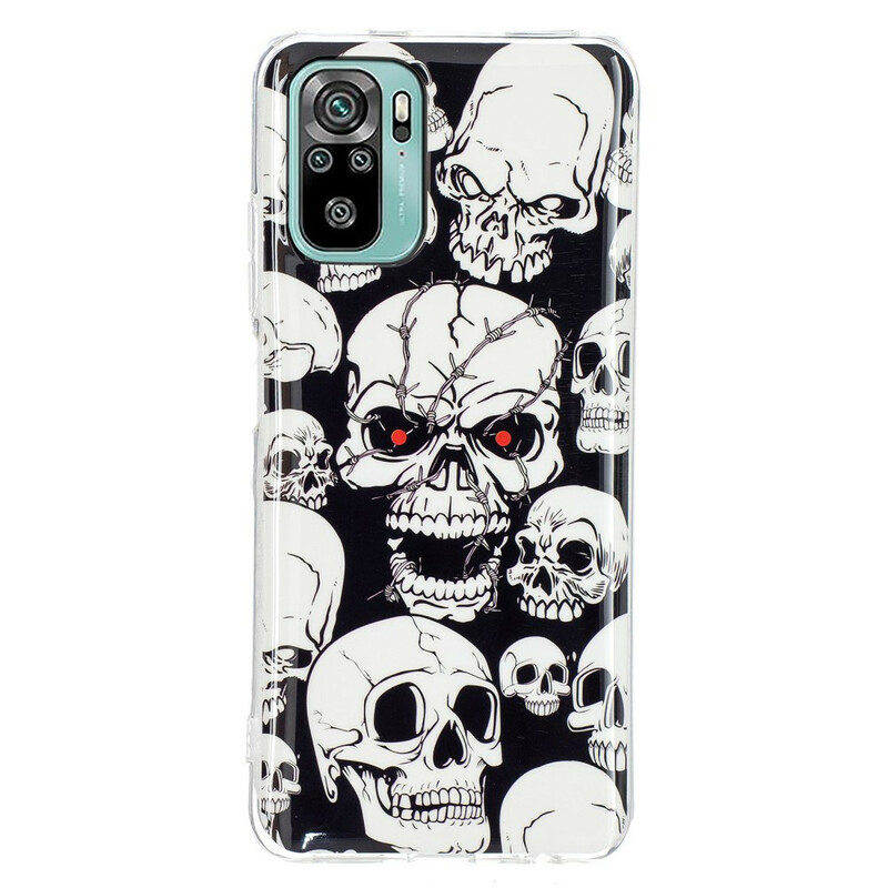 Coque Xiaomi Redmi Note 10 / Note 10s Têtes de Mort Fluorescente