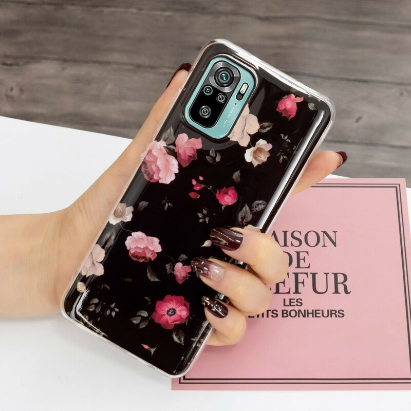 Coque Xiaomi Redmi Note 10 / Note 10s Fleurs Liberty Fluorescente