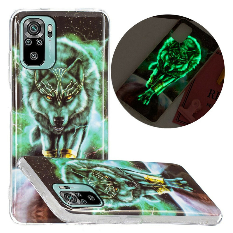 Coque Xiaomi Redmi Note 10 / Note 10 Série Loup Fluorescente